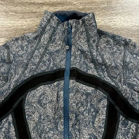 EUC Lululemon Define Jacket Brushed Rose Herringbone Alberta Lake Zip Black Teal